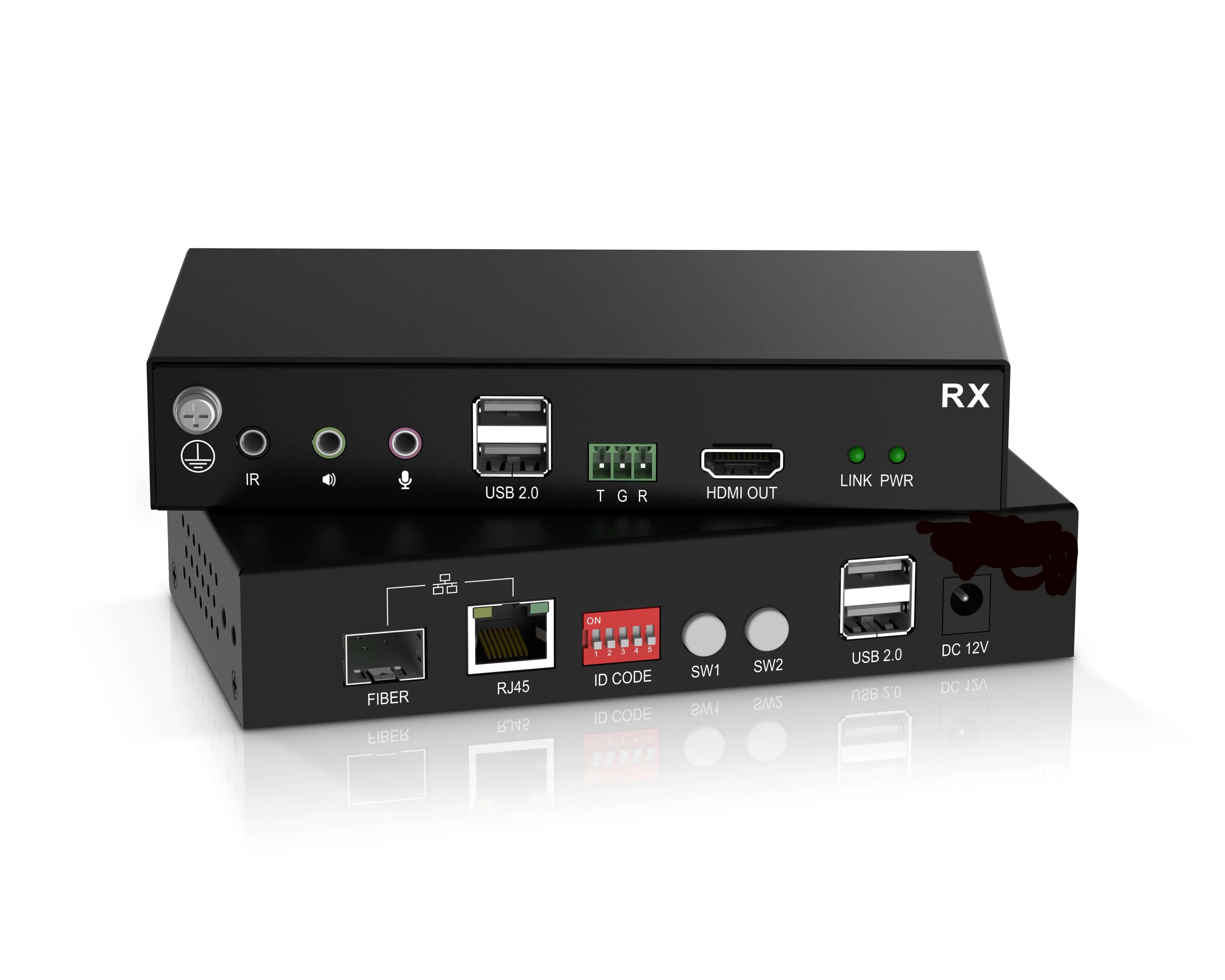 IP FHD Digital KVM Extender over Fiber/Cat5--HDMI / USB2.0 / Audio / Rs232 /4K@30Hz