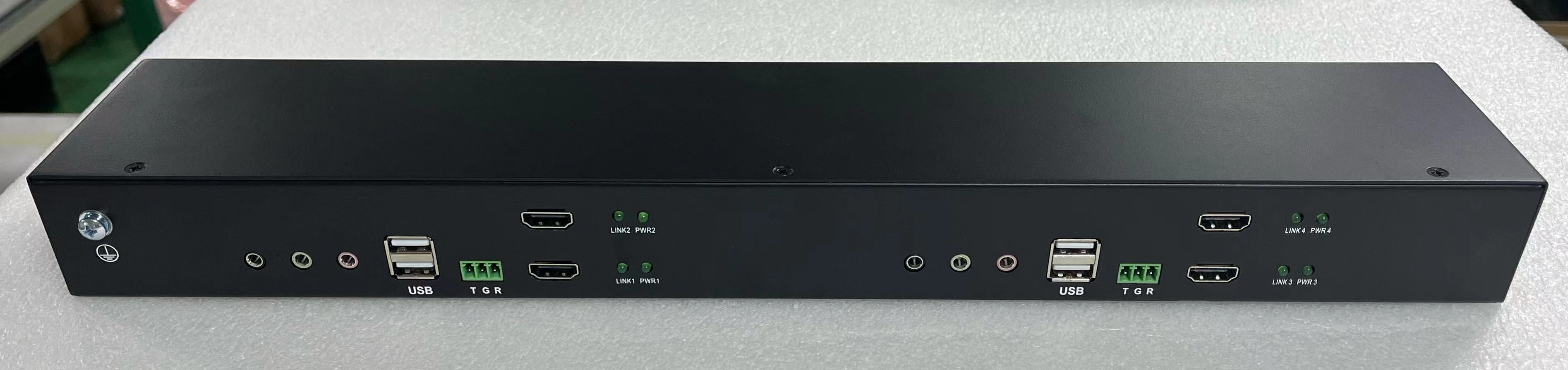 IP FHD Digital KVM Extender over Fiber/Cat5--Quad HDMI / USB2.0 / Audio / Rs232 /4K@30Hz