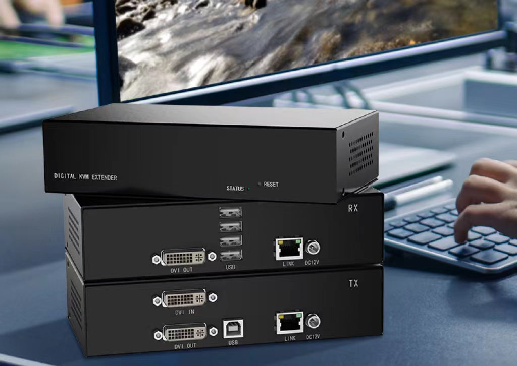 IP KVM Matrix Extender via DVI CAT5E/6