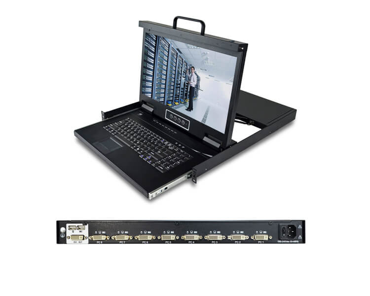 18.5" Rackmount LCD KVM Console - 1U, DVI, Up To 1920 x 1080 @60 Hz
