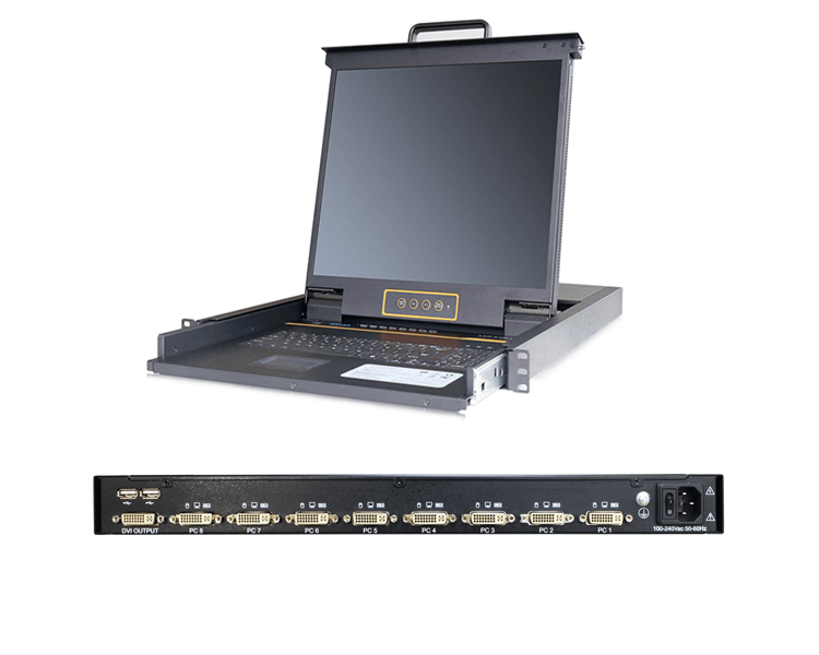 19" Rackmount LCD KVM Console - 1U, DVI, Up To 1280x1024@60Hz.