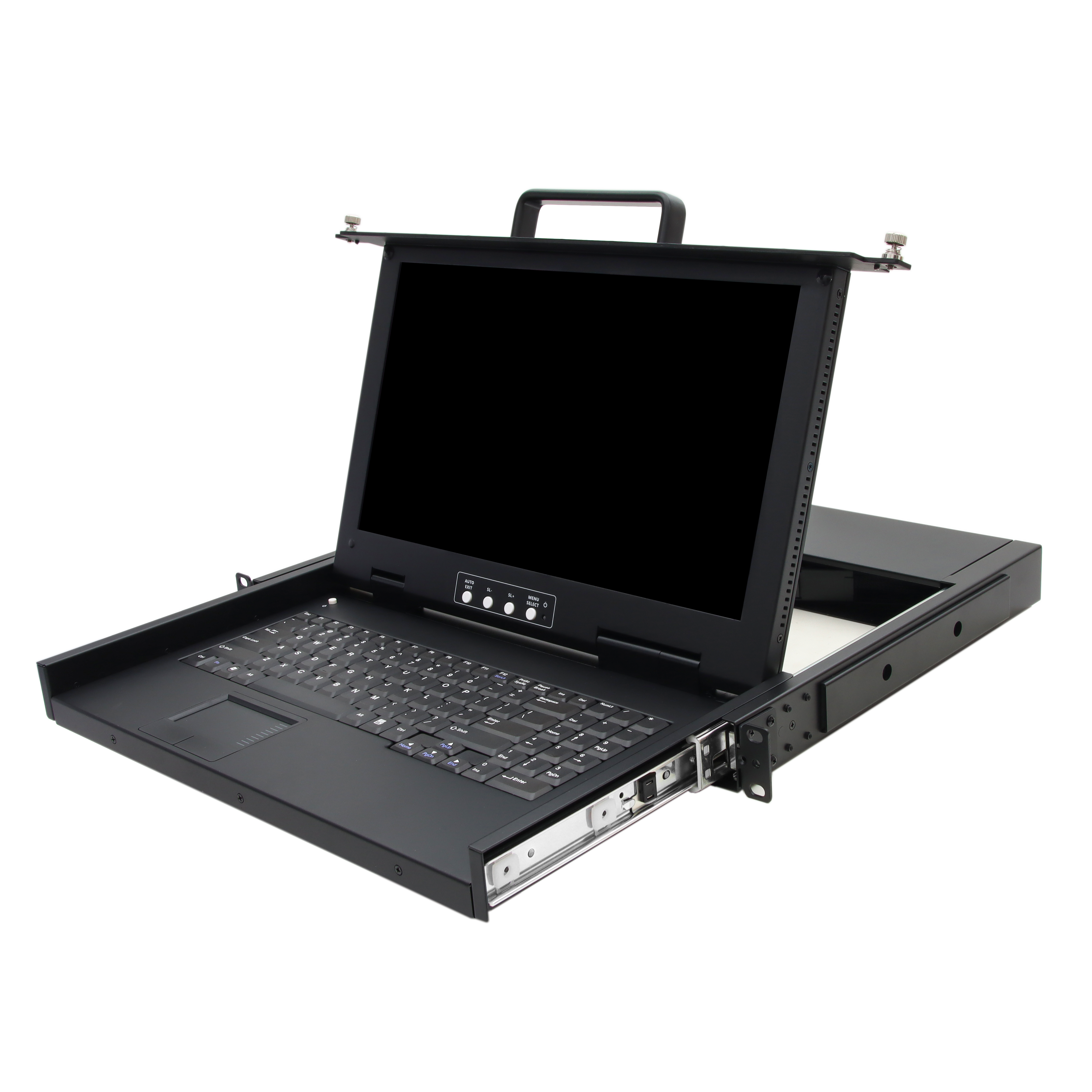 15.6" Short Depth Single Rail Rackmount LCD KVM Console - 1U, HDMI, Up To 1920 x 1080 @60Hz