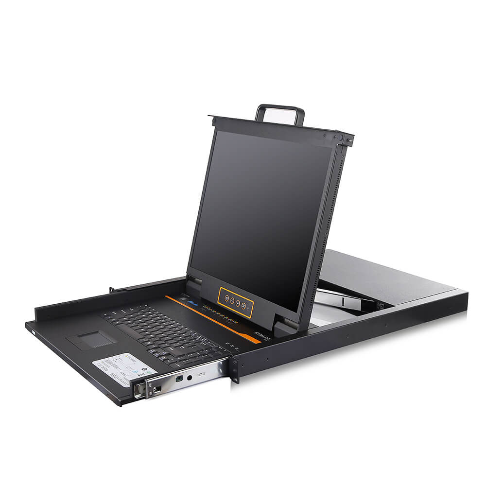 19" LCD KVM over IP Switch - 1U, RJ-45 / CAT5, 1-Local / 1-Remote Access, Up To 1280 x 1024 @60Hz