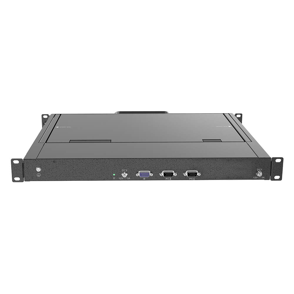 15.6" Short Depth Single Rail Rackmount LCD KVM Console - 1U , VGA, Up To 1920 x 1080 @60Hz