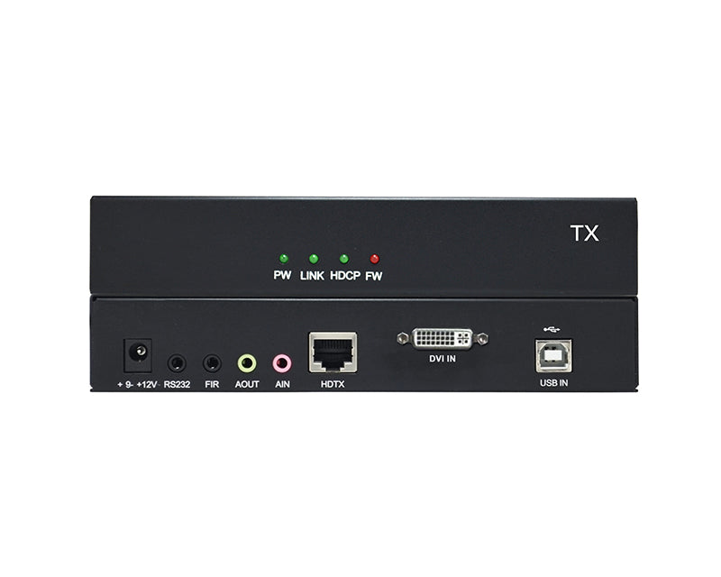 USB DVI KVM Extender Over Cat5E or Cat6 Cable -100M