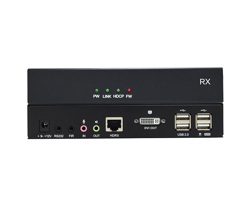 USB DVI KVM Extender Over Cat5E or Cat6 Cable -100M