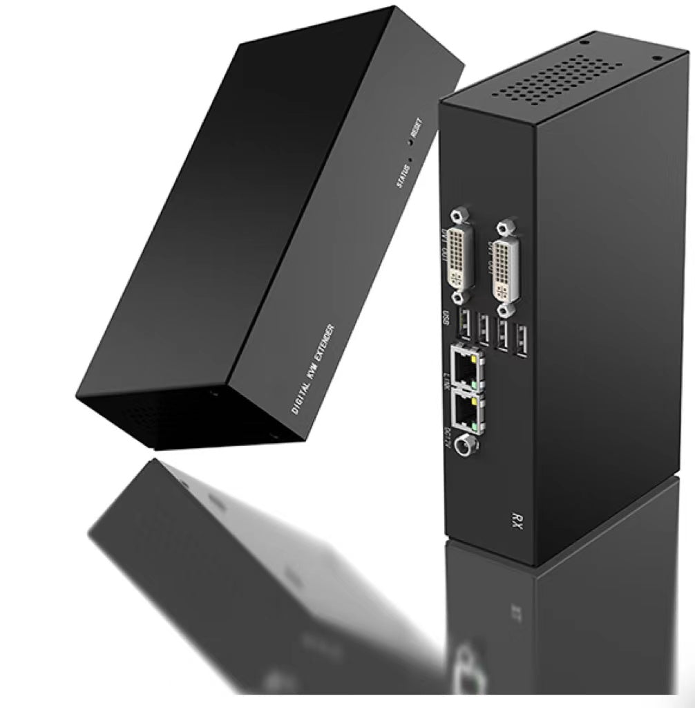 Dual DVI IP KVM Matrix Extender via CAT5E/6