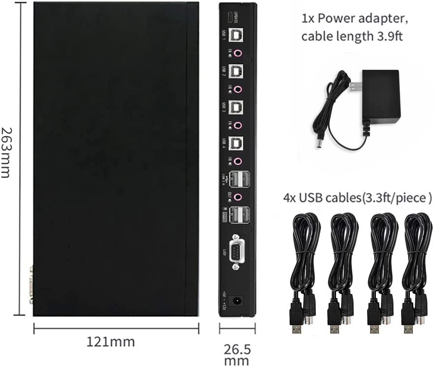 4 Port Keyboard Mouse KM Switch