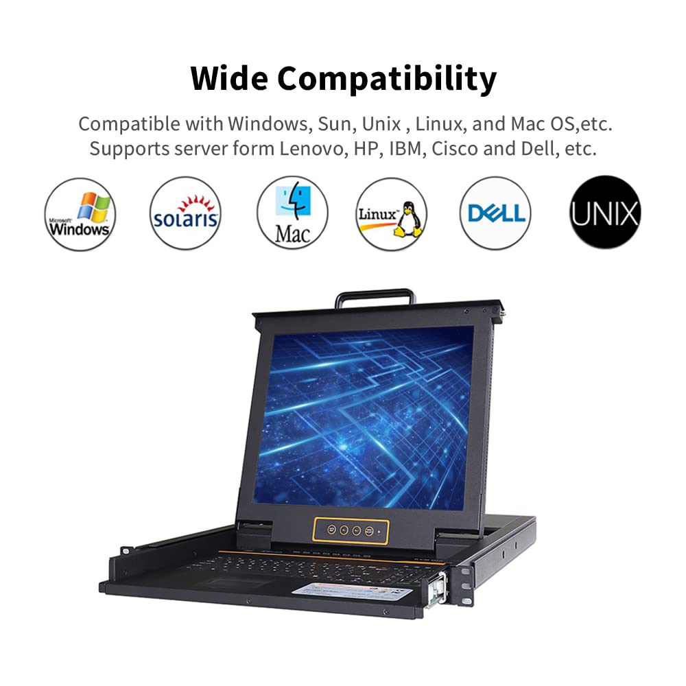 8 Port 17'' Display LCD KVM Switch - High Resolution, OSD