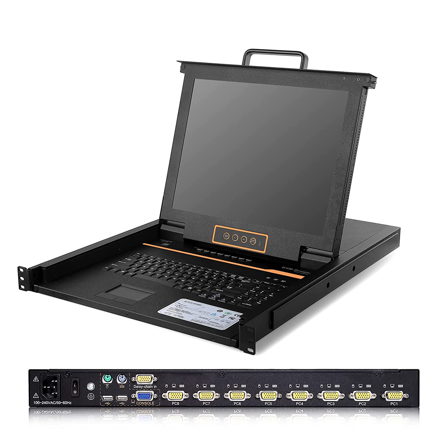 8 Port 17'' Display LCD KVM Switch - High Resolution, OSD