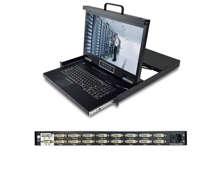 18.5" Rackmount LCD KVM Console - 1U, DVI, Up To 1920 x 1080 @60 Hz