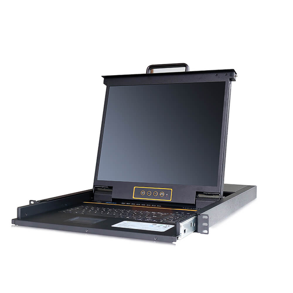 19" LCD KVM over IP Switch - 1U, RJ-45 / CAT5, 1-Local / 1-Remote Access, Up To 1280 x 1024 @60Hz