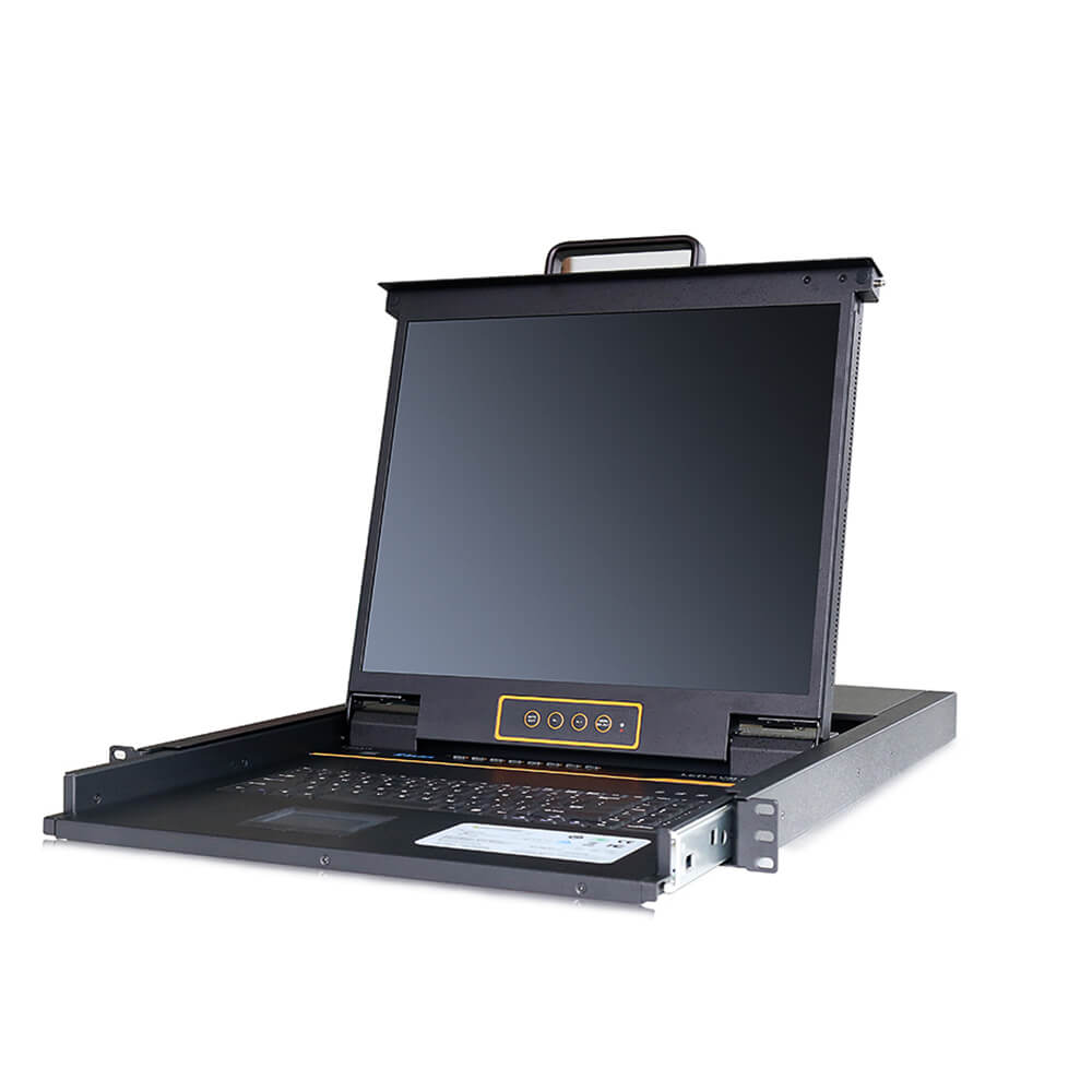 19" LCD KVM over IP Switch - 1U, RJ-45 / CAT5, 1-Local / 2-Remote Access, Up To 1280 x 1024 @60Hz